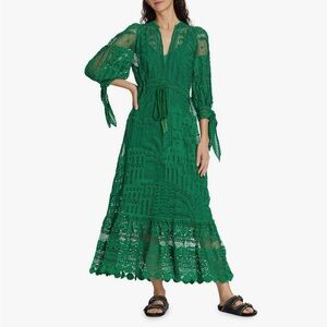 FARM Rio Women's Morada Boa Guipure Lace Midi Dress